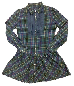 RALPH LAUREN Tartan Plaid Girls Teens Long Sleeve Button Down Dress Size 160/84 - Picture 1 of 8
