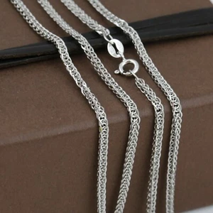 Cadena cola de zorro de plata de ley 925 maciza 70 cm hecha en Italia - Imagen 1 de 8