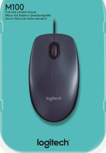 Logitech M100 (910001601) Wired Optical Mouse NEW - Picture 1 of 2