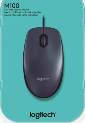 Logitech M100 (910001601) Wired Optical Mouse NEW - Image 1 of 2