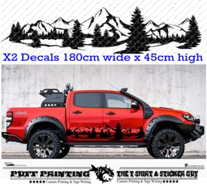 Mountains Truck X2 pegatinas de vinilo gráficos calcomanías laterales de coche furgoneta todoterreno grande - Imagen 1 de 2