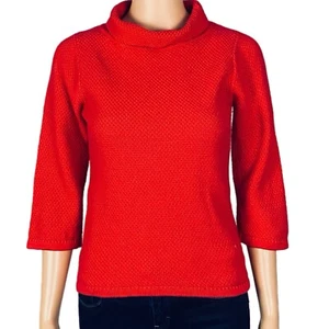 Boden red textured cowl neck sweater Wool Cotton blend Size UK 8 US 4 EUC - Picture 1 of 12