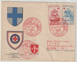 FRANCE: 1960 - RED CROSS SCOTT # B347-348 FIRST DAY COVER - Picture 1 of 2