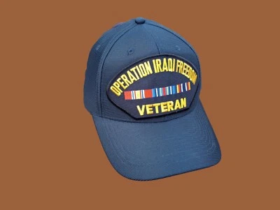 Boné de bola oficial militar dos EUA Operation Iraqi Freedom Veteran Hat fabricado nos EUA - Imagem 1 de 4