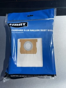 3-PACK Hart VACUUM BAGS 6-16 GALLON STANDARD Dust Dry VDBM 3701 For SHOP-VAC - Picture 1 of 2