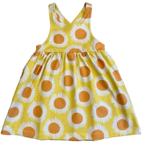 Hanna Andersson Sunny Sunflower Crossback Jersey Skater Kleid 3T gelb geblümt - Bild 1 von 9