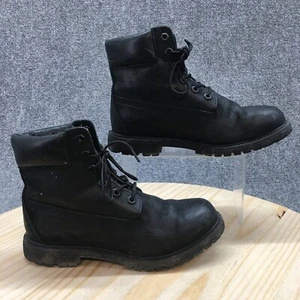 Timberland Combat Boot Mens 8.5M Black Premium Waterproof Laced Up Leather 8658A - Picture 1 of 20