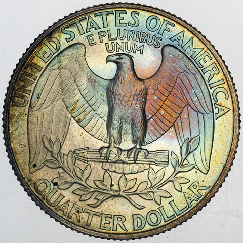 1989-S U.S 1/4 DOLLAR WASHINGTON QUARTER PROOF UNIQUE NEON TONING BU UNC SUPERB Cover
