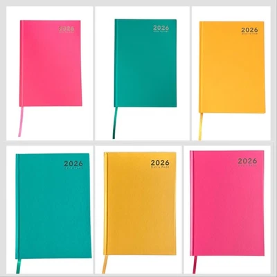 2026 A4 A5 A6 Bright Day A Page/ Week To View Diary Full Year Planner Hardback T - Image 1 of 4