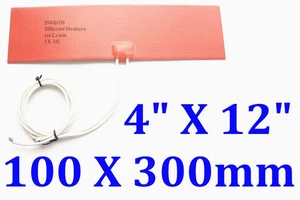 4" X 12" 100 X 300mm 12V 100W w 3M Factory Direct Sale JSRGO Silicone Pad Heater - Picture 1 of 12