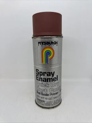 Vintage 1982 Pittsburgh Red Oxide Primer Enamel paper label spray paint Can - Image 1 of 4