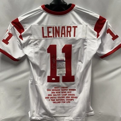 Matt Leinart Signed USC Trojans Stitched Stat Jersey JSA COA  - Image 1 of 4