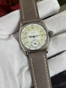 Vintage Elgin Art Deco Fancy Enamel Dial 7J Men’s Manual Cushion Case Watch - Picture 1 of 7