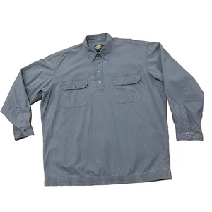 Cabelas Vintage Twill Quarter Button Shirt Men XL Reg Gray Blue Cuffed Hunting - Picture 1 of 22