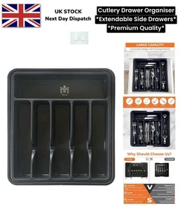 Besteckschublade Organizer Ausziehbar Seite Große Kapazität Mehrere Fächer Organi - Bild 1 von 14
