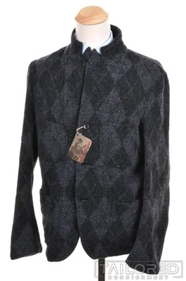 NWT - ENGINEERED GARMENTS Gray Diamond Print Wool Mens Jacket Coat - XL - Image 1 of 4