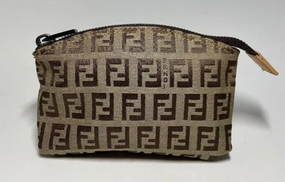 Fendi 小袋 米色 棕色 Zucchino 化妆袋 小包 日本制造 — 第 1/4 张图片