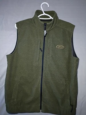 Drake Waterfowl Vest Mens S Olive Green  Magnattach Fleece Full Zip Mock Neck - Image 1 of 4