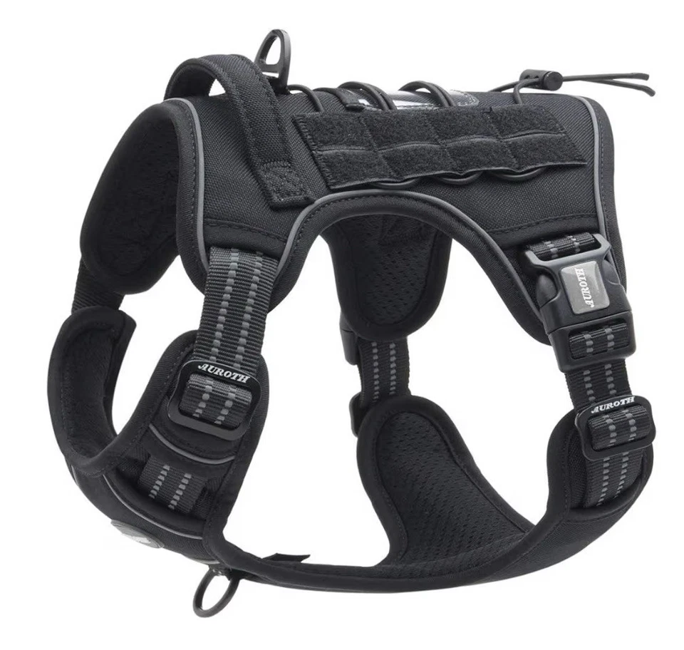 AUROTH Arnés Táctico para Perros L Chaleco de Entrenamiento K9 Ajustable Sin Tirar MOLLE Negro Foto 1 de 4