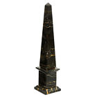 Obelisk Klassisch IN Marmor Schwarz Portoro Skulptur aus Tabelle H 30CM