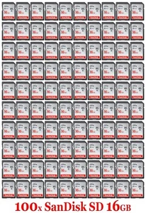 LOT 100x SanDisk Ultra 16 Go 80 Mo/s SD SDHC SDSDUNB carte appareil photo 10 x 16 Go - Photo 1 sur 13