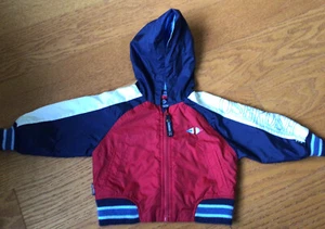 OshKosh 12 month old’s lightly used red white blue Nylon jacket with hood - Picture 1 of 7
