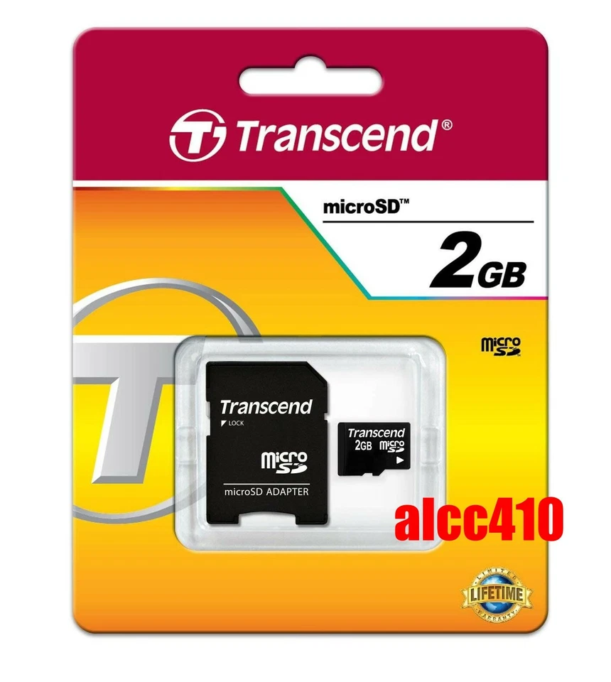 Transcend 2GB Micro SD Memory Card with SD adapter TF MicroSD - Image 1 of 1