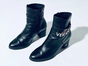 Versace Jeans Logo Ankleboots - schwarzes Leder - Größe 38 - top Zustand! - Bild 1 von 9