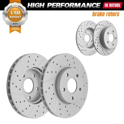 Rotores de freno de disco perforados delanteros y traseros para Ford C-Max 2013 2014 2015 2016 - 2018 Foto 1 de 4