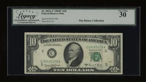 DBR 1969-C $10 FRN Philadelphia Fr. 2021-C Legacy 30 Serial C99165179A - Picture 1 of 2