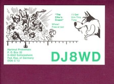 Vintage QSL Radio Card Germany DJ8WD Hartmut Probsthain Schleissheim May 19 1980