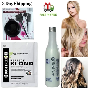Perfect Blond DIY Hair Lightener Bleaching Powder Kit  30 Vol Developer + 3 PCS - Picture 1 of 11