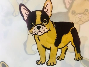 METALLIC GOLD BROWN BULLDOG PEVA SHOWER CURTAIN BY SPLASH WITH METAL GROMMETS - Picture 1 of 7