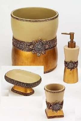 Avanti Linens Braided Medallion 4 Piece Gold Resin Bath Accessory Set   - Image 1 of 4