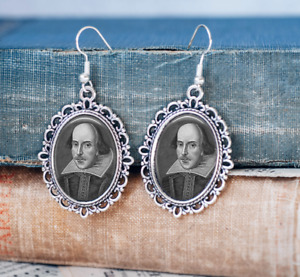William Shakespeare Earrings - Literary Jewellery - Theatre Lovers Jewellery