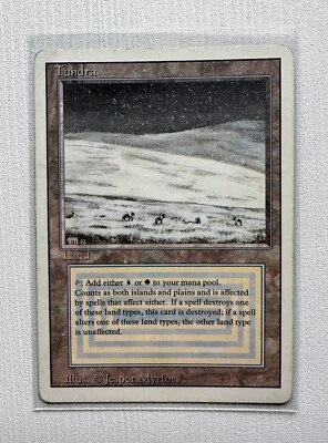 Tundra MTG Revised (3rd Edition) Dual Land 1994 Magic The Gathering - Image 1 of 2