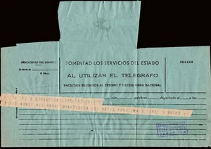 Zaragoza - Guerra Civil - Telegrama con marca "Censura Militar - Telégrafos.... - Picture 1 of 1