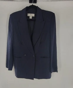 Vintage Saks Fifth Avenue The Works Wool Double Breasted Lined Jacket - Picture 1 of 11