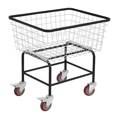 4.5 Bushel Commercial Wire Laundry Cart Metal Basket Rolling Cloth Storage Cart - Image 1 of 4