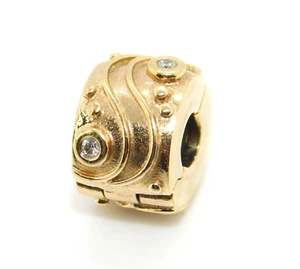 Pandora Oro Amarillo 14K Balbuceo Brook Clip con Diamante - 750418D - Imagen 1 de 5
