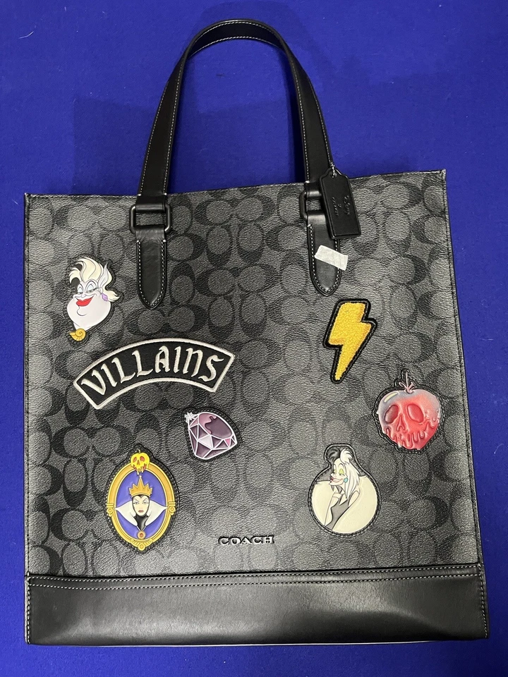Disney X Coach Graham Structured Tote In Signature Canvas With Patches CC559