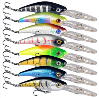 8PCS Fishing Lures Minnow Swimbait 9g Carp Crankbaits Jerkbaits Wobblers Hook - Image 1 of 4