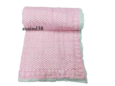New Hand Block Print Quilt Rajai Ultra Soft Quilt Rajai Jaipuri Rajai Quilt  - Image 1 of 4