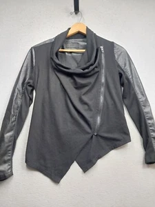Giacca Moto Bianca New York Donna Media Nera Cerniera Intera Finta Pelle Fodera Cotone - Foto 1 di 7