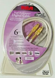 Cavo digitale S-Video RCA ad alte prestazioni 6 piedi DT6S 24K connettori placcati oro - Foto 1 di 2