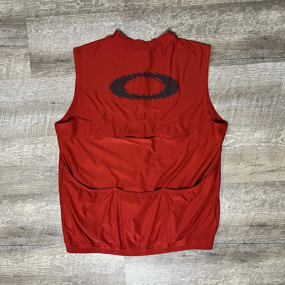 Camiseta deportiva de ciclismo Oakley Software vintage para hombre L roja Y2K años 90 cremallera manga corta Foto 1 de 4