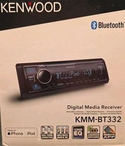 NEW Kenwood KMM-BT332 1-DIN Car Digital Media Receiver w/ Bluetooth - Picture 1 of 4
