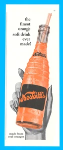 Nesbitt's orange soft drink soda bottle straw vintage print ad 1955 ephemera - Picture 1 of 3