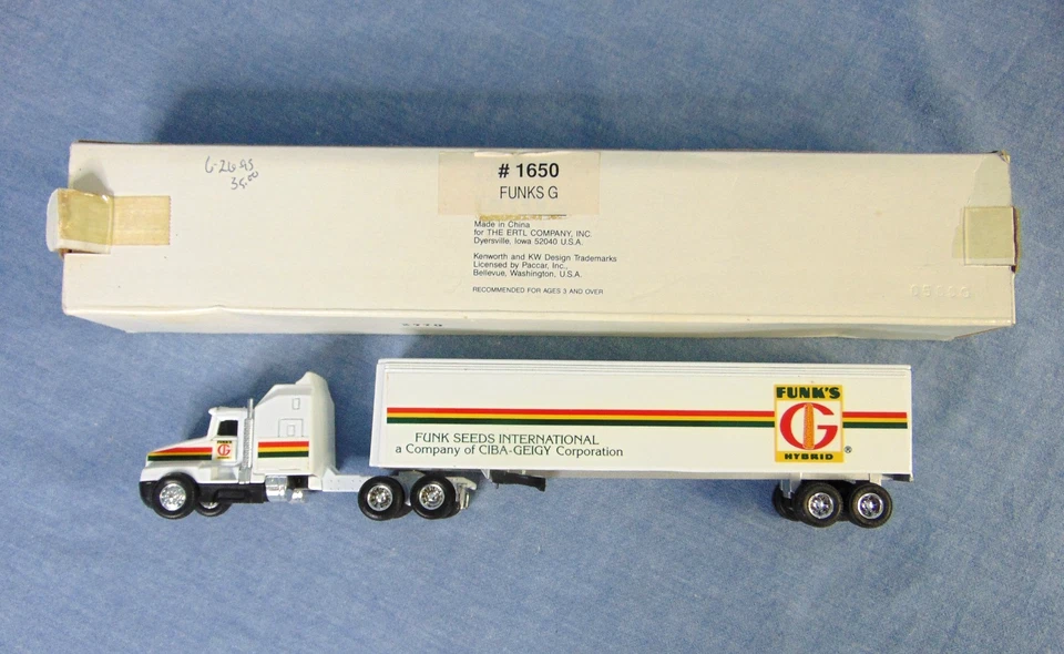 Remolque tractor fundido a presión ERTL 1995 Funk Seeds escala 1/64 de colección nuevo/caja Foto 1 de 4