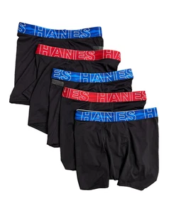 NWOT~ Hanes M Boys 5 pk Moves X-Temp Boxer Briefs Mesh Stretch Underwear AH36 - Picture 1 of 10